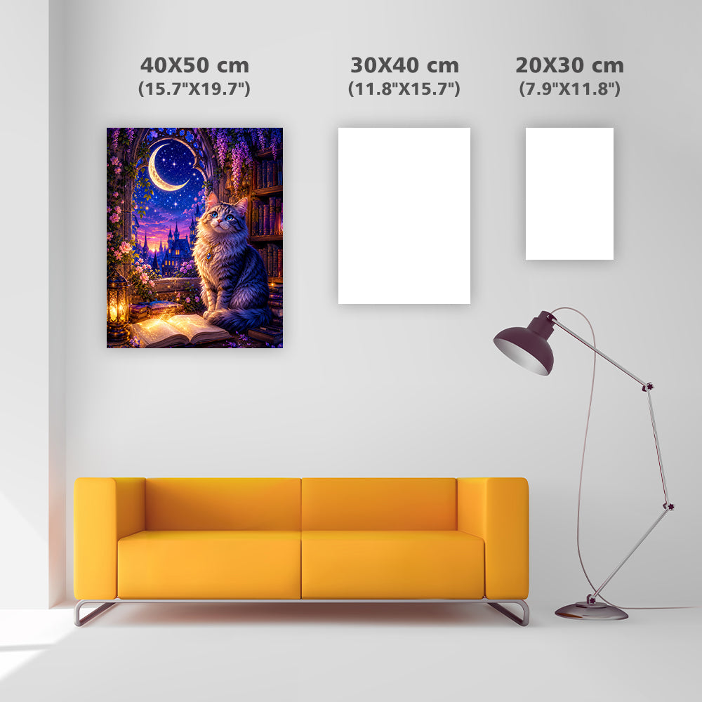 Moonlit Cat - Diamond Painting