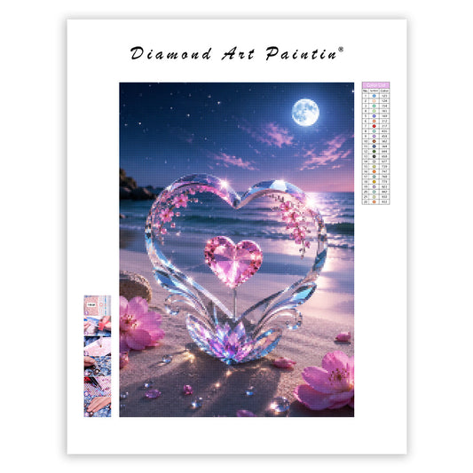 Moonlit Crystal Heart - Diamond Painting