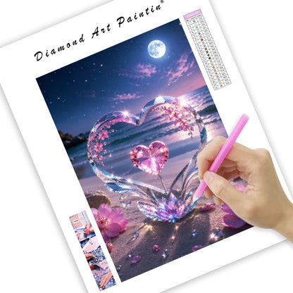 Moonlit Crystal Heart - Diamond Painting