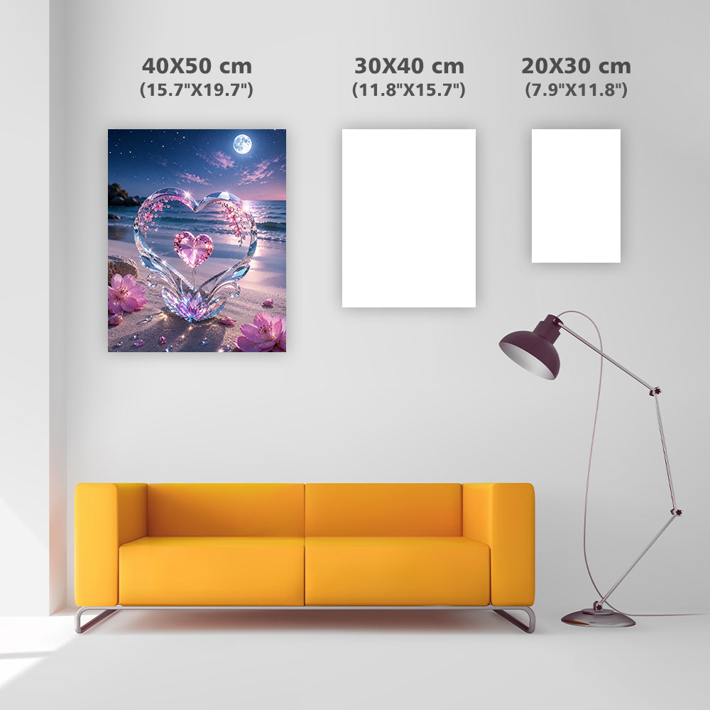 Moonlit Crystal Heart - Diamond Painting