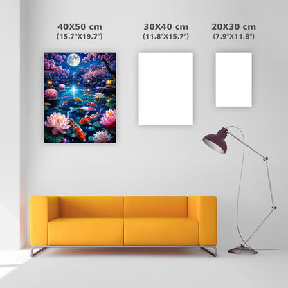 Moonlit Koi Garden - Diamond Painting