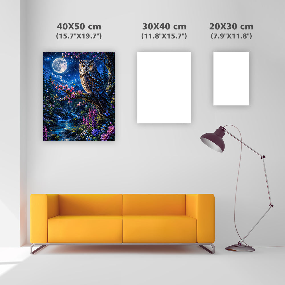 Moonlit Owl Haven - Diamond Painting