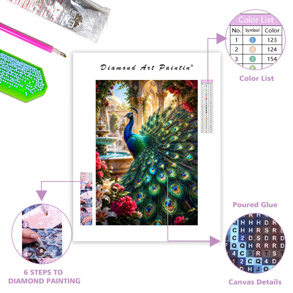 Royal Peacock Garden - Diamond Painting