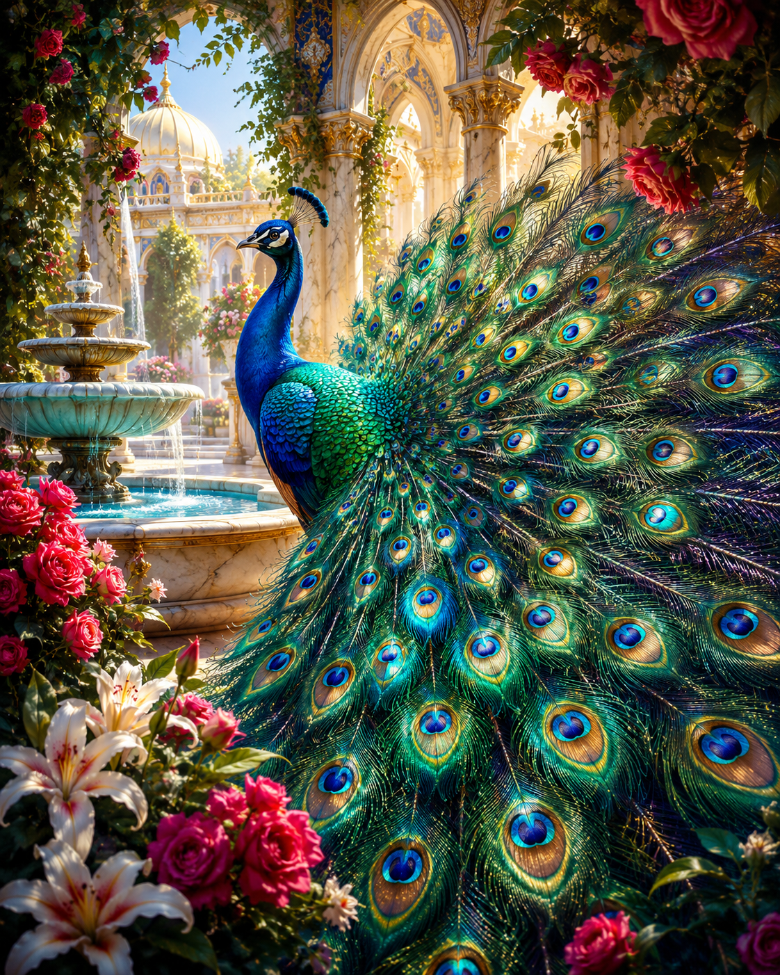 Royal Peacock Garden - Diamond Painting
