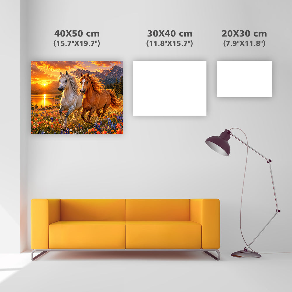 Sunset Horses - Diamond Painting