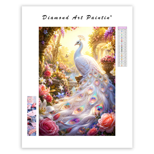 White Peacock Paradise - Diamond Painting