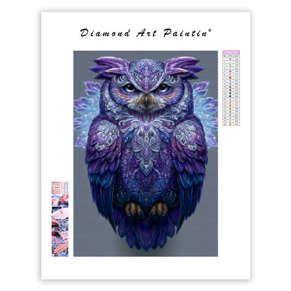 Amethyst Owl Mask - Diamond Painting