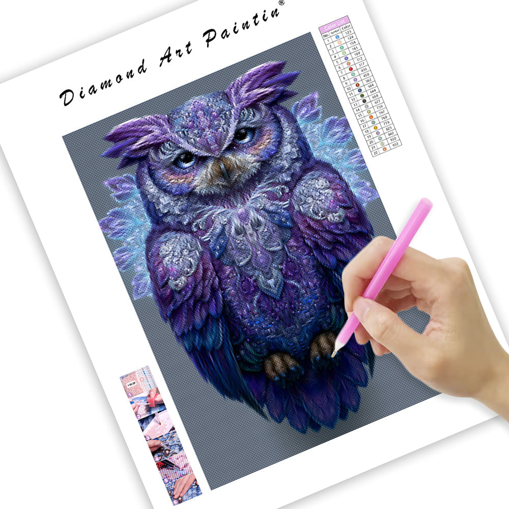 Amethyst Owl Mask - Diamond Painting