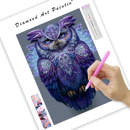 Amethyst Owl Mask - Diamond Painting