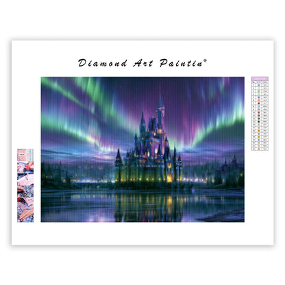 Aurora Castle Lake - Diamond Painting