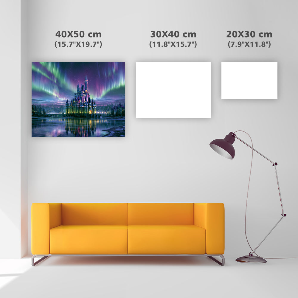 Aurora Castle Lake - Diamond Painting