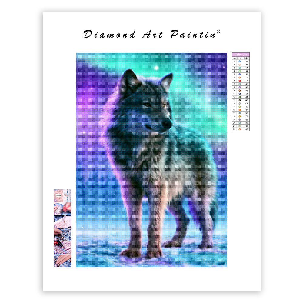 Aurora Wolf Spirit - Diamond Painting