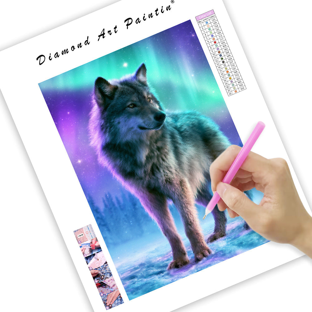 Aurora Wolf Spirit - Diamond Painting
