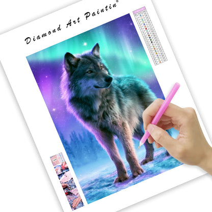 Aurora Wolf Spirit - Diamond Painting