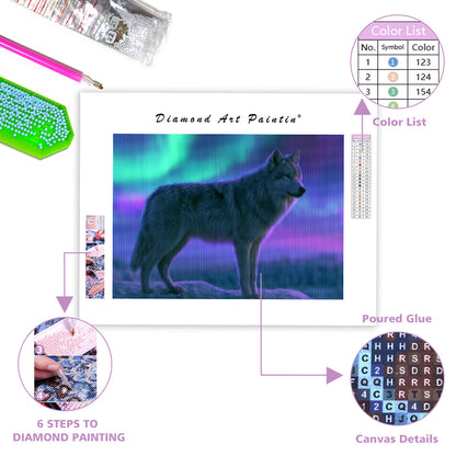 Aurora Wolf - Diamond Painting