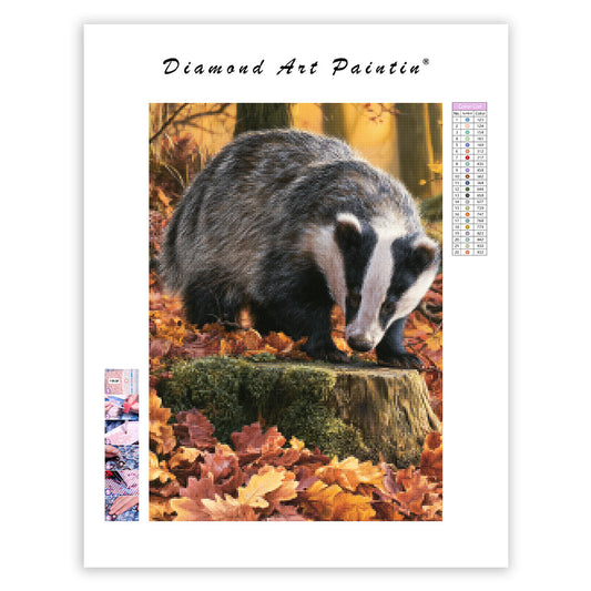 Autumn Badger - Diamond Painting