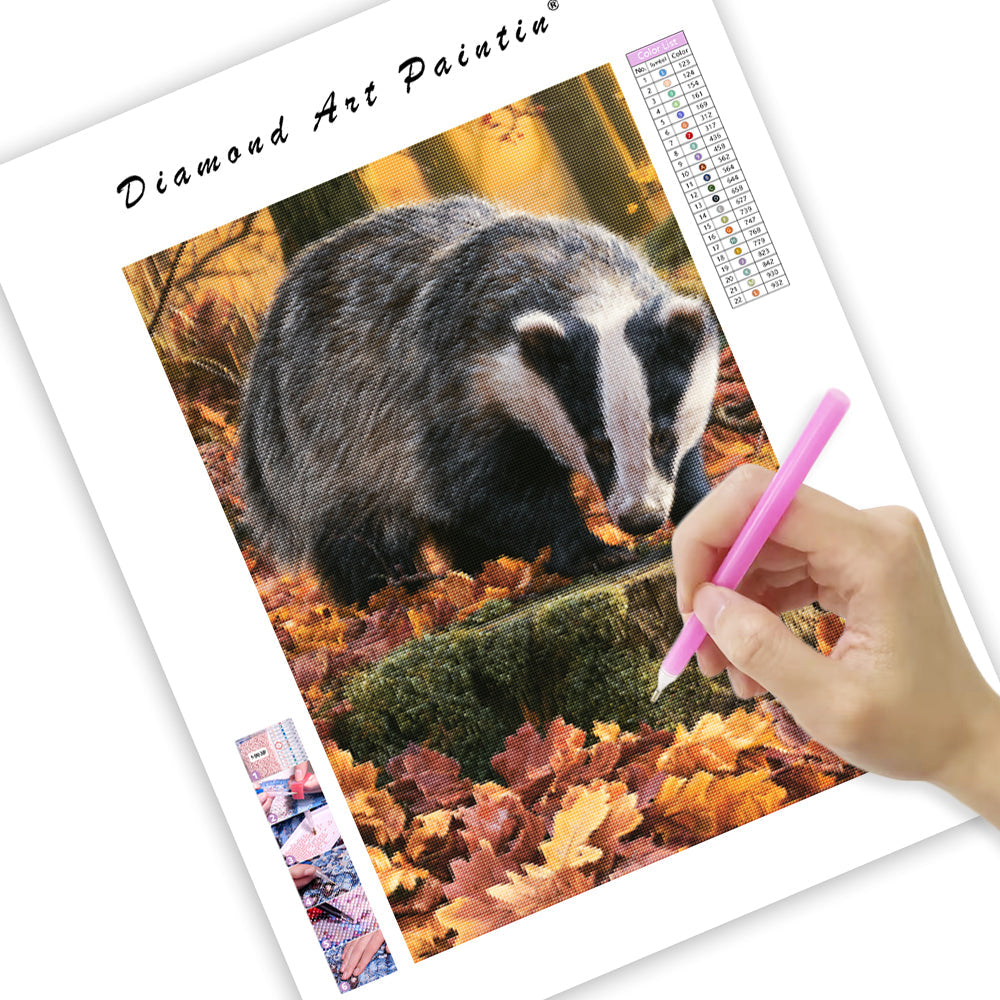 Autumn Badger - Diamond Painting