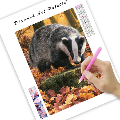 Autumn Badger - Diamond Painting