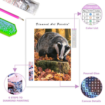 Autumn Badger - Diamond Painting