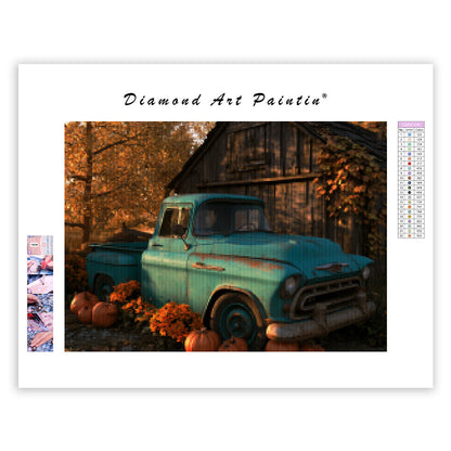 Autumn Farm Truck - Diamond Painting
