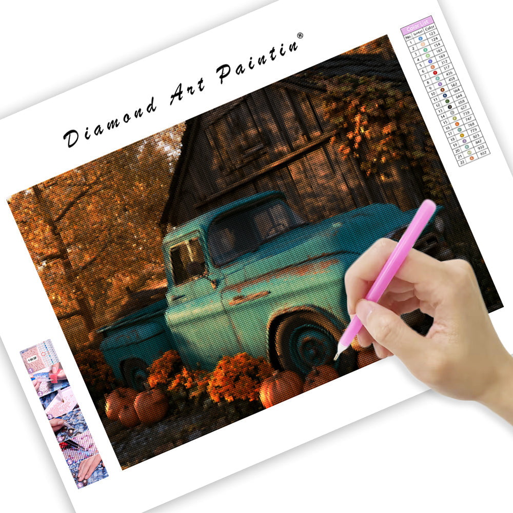 Autumn Farm Truck - Diamond Painting