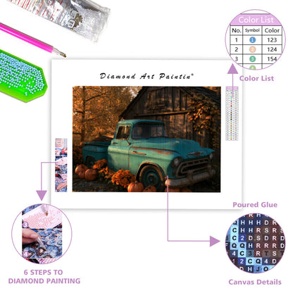 Autumn Farm Truck - Diamond Painting