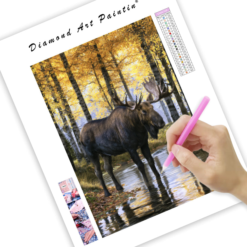 Autumn Moose - Diamond Painting