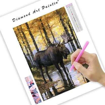 Autumn Moose - Diamond Painting