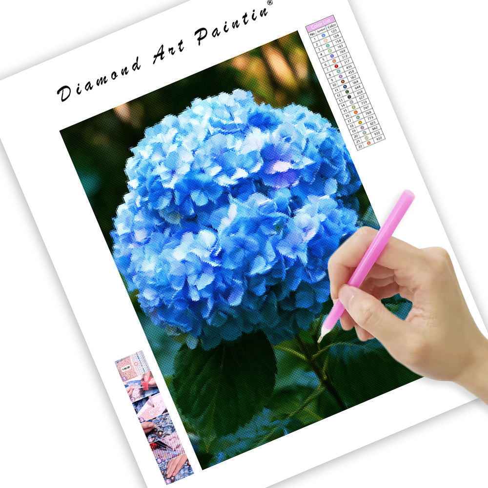 Blue Hydrangea - Diamond Painting