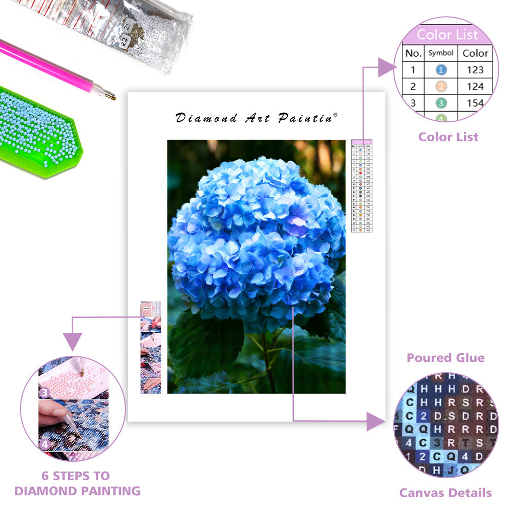 Blue Hydrangea - Diamond Painting