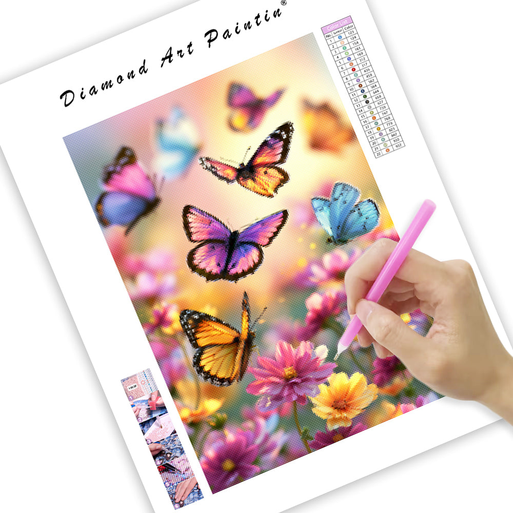 Butterfly Meadow - Diamond Painting