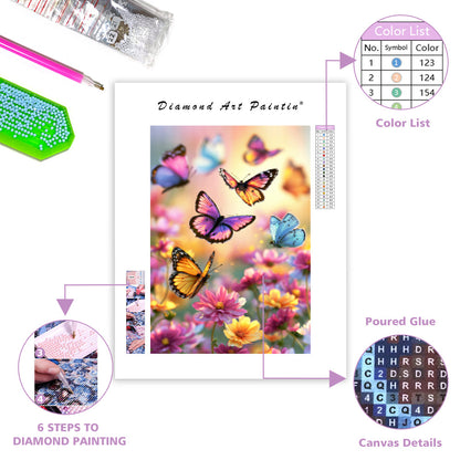 Butterfly Meadow - Diamond Painting