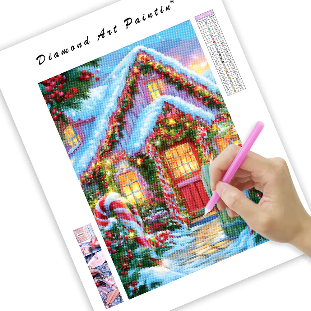 Candy Cane Cottage - Diamond Painting
