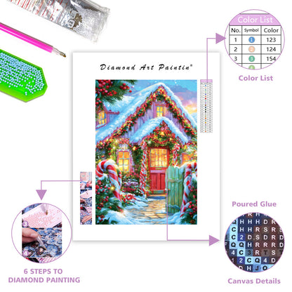 Candy Cane Cottage - Diamond Painting
