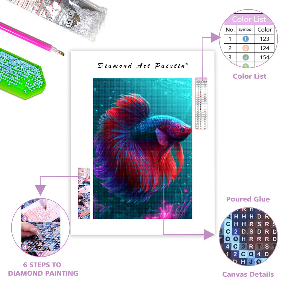 Crystal Betta Fish - Diamond Painting