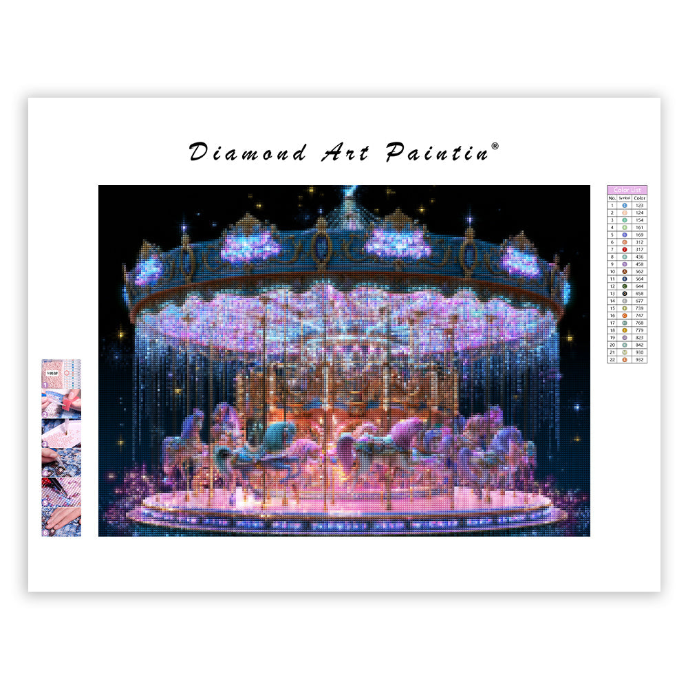Crystal Carousel Night - Diamond Painting