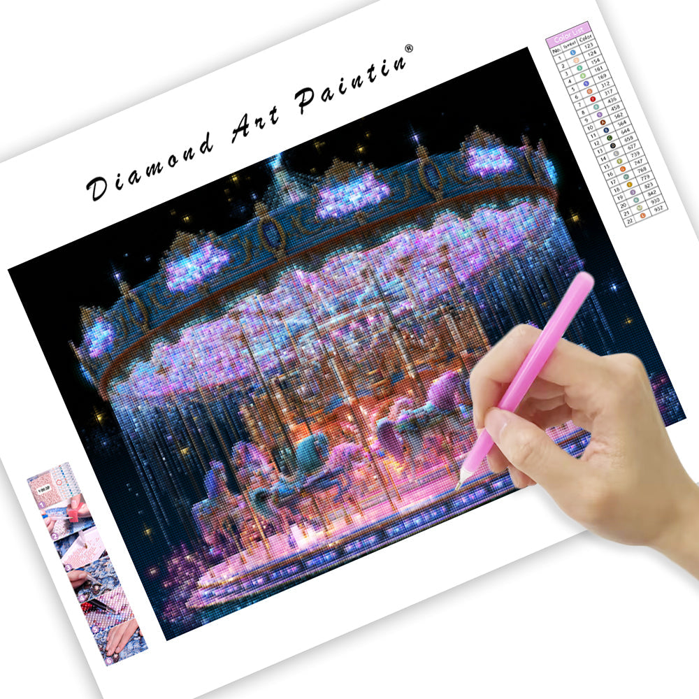 Crystal Carousel Night - Diamond Painting