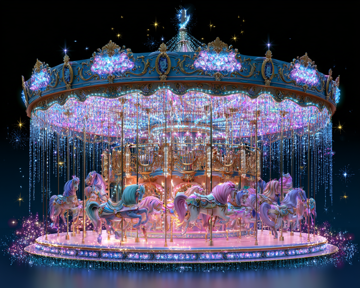 Crystal Carousel Night - Diamond Painting