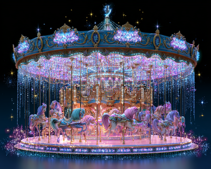 Crystal Carousel Night - Diamond Painting