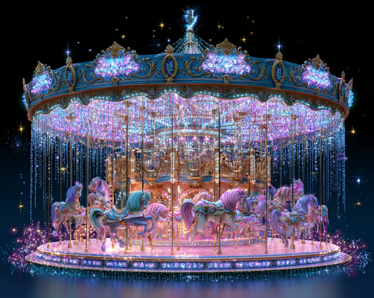 Crystal Carousel Night - Diamond Painting