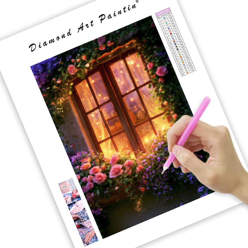 Crystal Cottage Window - Diamond Painting