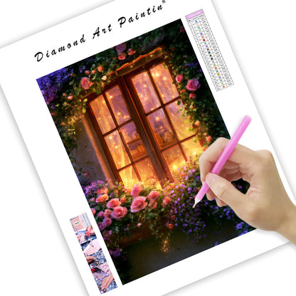 Crystal Cottage Window - Diamond Painting