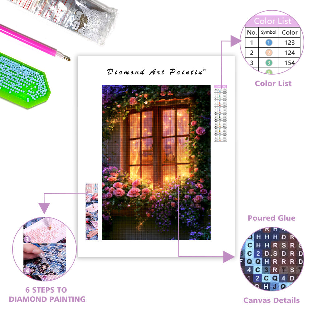Crystal Cottage Window - Diamond Painting