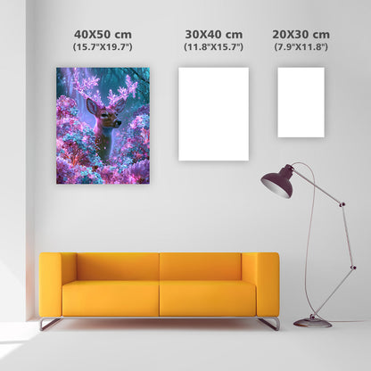 Crystal Flower Deer - Diamond Painting