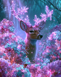 Crystal Flower Deer - Diamond Painting