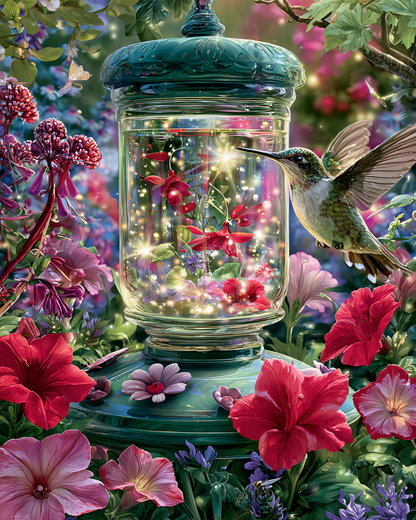 Crystal Hummingbird Feeder - Diamond Painting