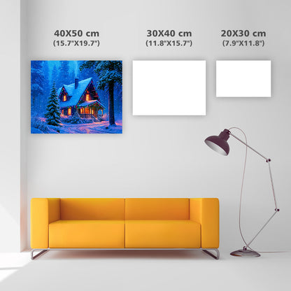 Crystal Snowy Cabin - Diamond Painting