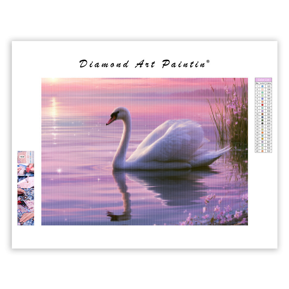 Crystal Swan Lake - Diamond Painting