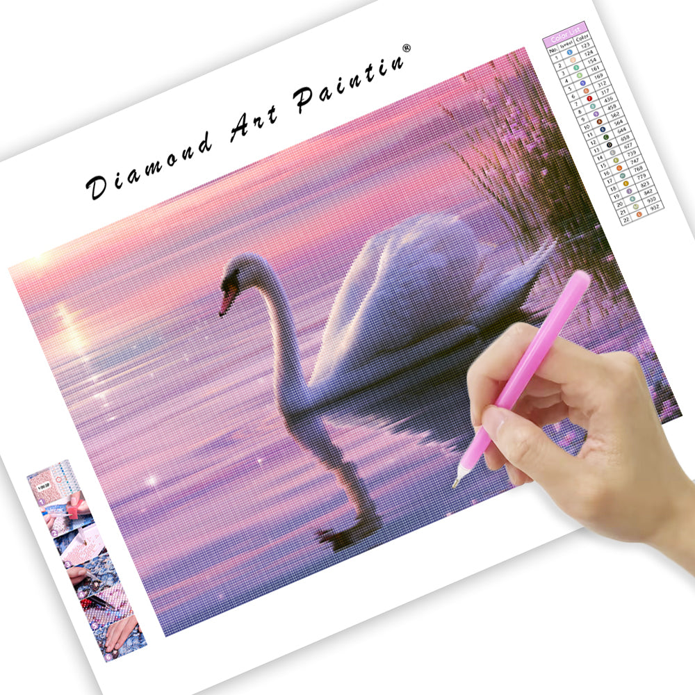 Crystal Swan Lake - Diamond Painting