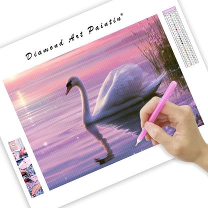 Crystal Swan Lake - Diamond Painting
